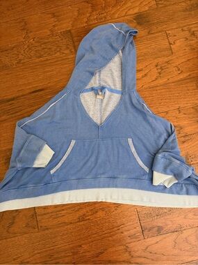FP Movement by Free People Light Blue Cropped Hoodie with contrast Accents